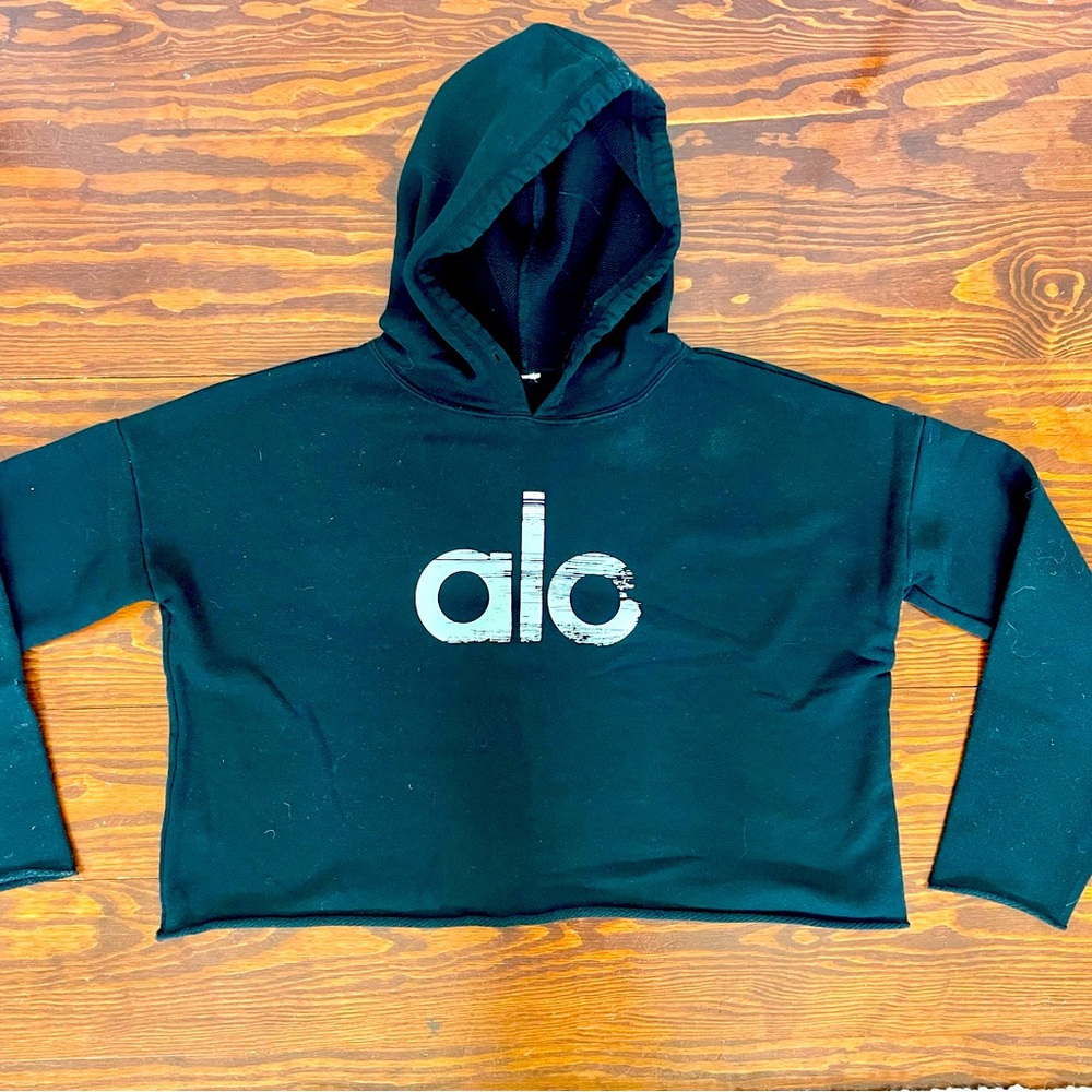 Alo Cropped Logo Sweatshirt - XS